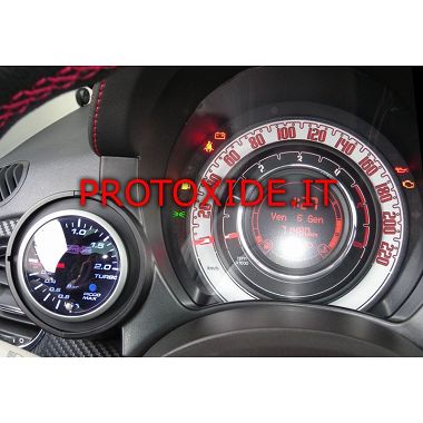 Turbo manometer, ktorý je možné nainštalovať na Fiat 500 Abarth Tlakomery Turbo, Benzín, Olej