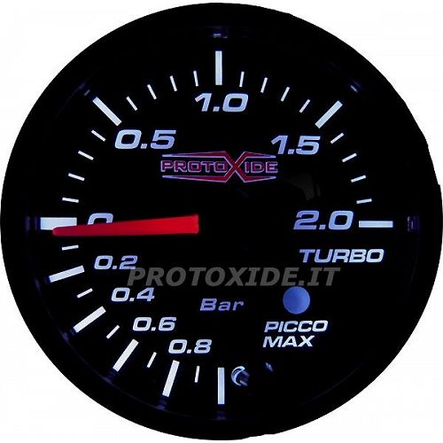 Turbo Pressure Gauge with Memory and Alarm 60mm -1 to 2 bar Turbo, Petrol, Oil Pressure Gauges