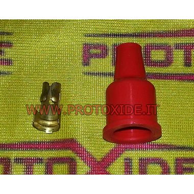 Cap and straight terminal for spark plug cable on coil or cap Spark plug wire and terminals for DIY