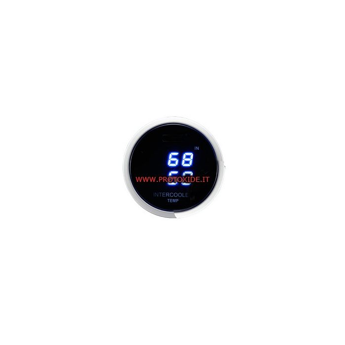 Luchttemperatuurmeter met dubbel display, intercooler, ronde temperatuurmeters van 52 mm