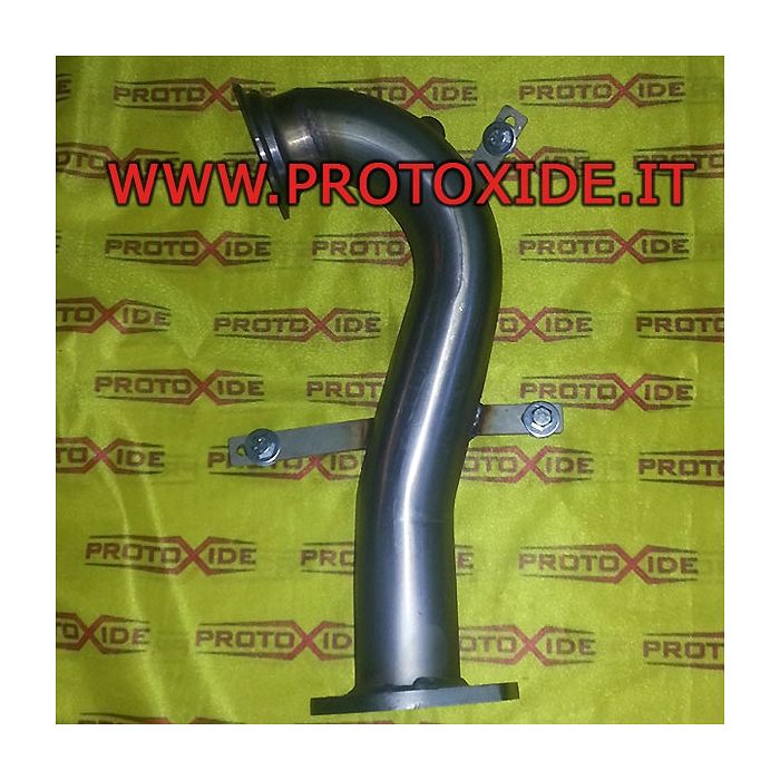 Oversized gratis niet-gekatalyseerde uitlaatpijp Fiat 500 Abarth Grande Punto Mito 1400 Turbo Garrett GT 1446 Downpipe turbo ...