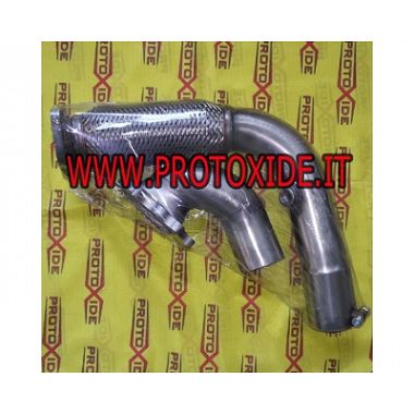 Übergroßes Stahl-Auspuff-Downpipe mit flexiblem für Fiat Punto GT für Turbolader Garrett GT25 GT 28 GTX28 Downpipe-Turbo-Benz...