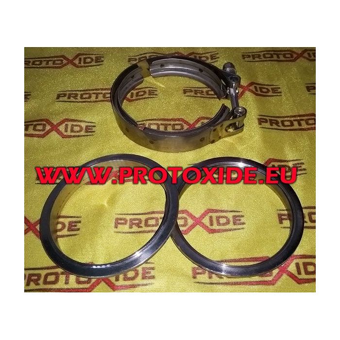 Kit fascetta collare Vband con flange anelli V-band 102mm marmitta scarico con anelli maschio - femmina Fascette e anelli V-Band