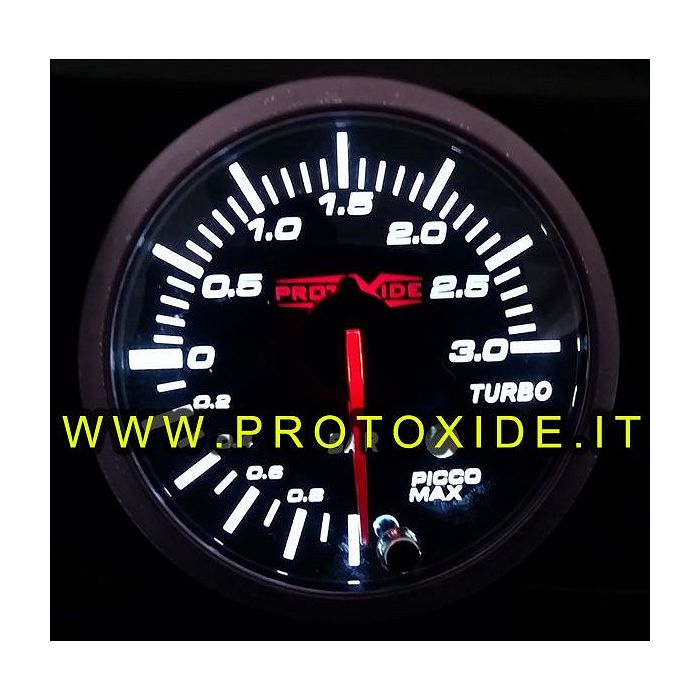 Indicador de presión turbo -1 + 3 bar con memoria pico y alarma de 60 mm Manómetros Turbo, Gasolina, Aceite