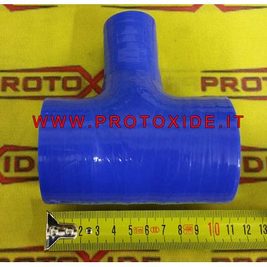 Blue Silicone Sleeve T 63mm diameter T-sleeves in silicone or stainless steel
