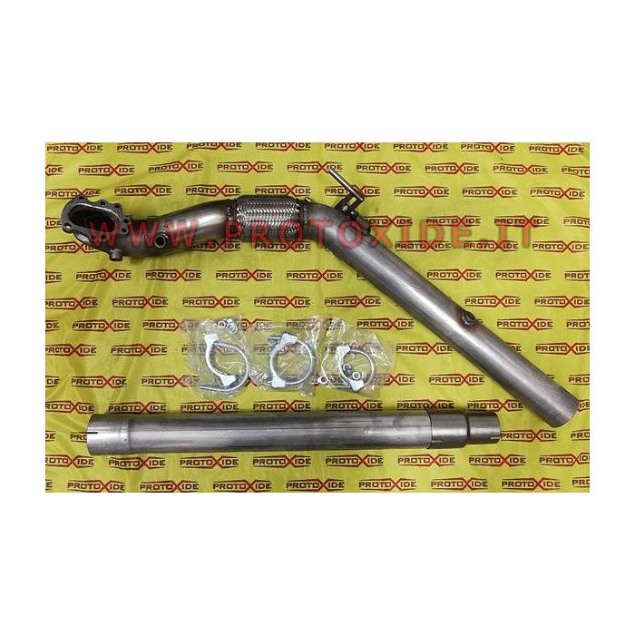 Garrett GT28 Exhaust Downpipe -GTX28 enlarged Audi Volkswagen 2000 TSFI without catalytic converter 76mm with central Downpipe