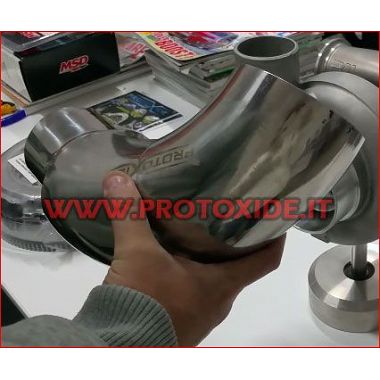 Turbo aspirasyon 102-76mm için çelikte 90 ° bükülme paslanmaz çelik eğrileri