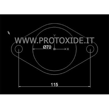 Flangia scarico marmitta ovale con foro da 70mm Flange per Turbo, Downpipe e Wastegate