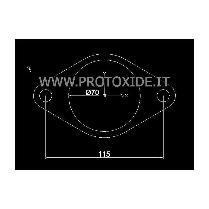 Silenciador oval de brida d'escapament amb forat de 70 mm Flanges per Turbo, Downpipe i Wastegate