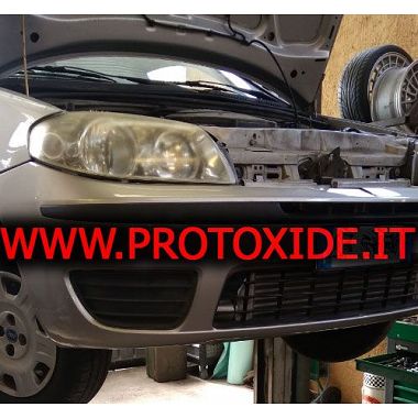 Intercooler frontal instalabil pentru Fiat Punto 188 în aluminiu pentru transformare turbo Air-Air intercooler