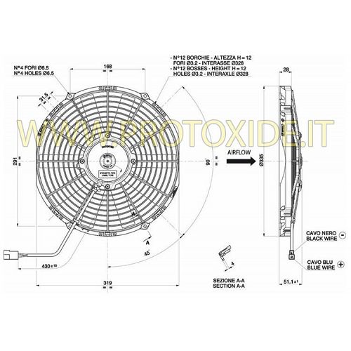 Ventilador augmentat per radiador d'aigua Sierra Cosworth 305mm ventiladors