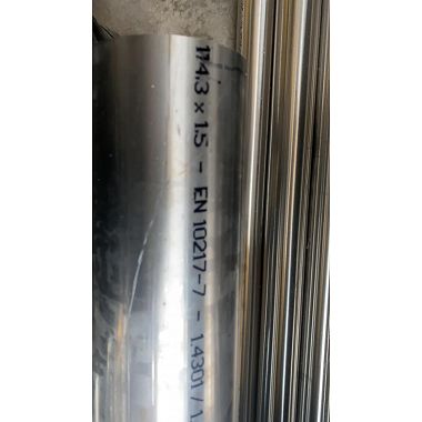 Tuyau droit en acier inoxydable, diamètre extérieur 114 mm, longueur 1 mètre Manchons Tubes droits en acier inoxydable