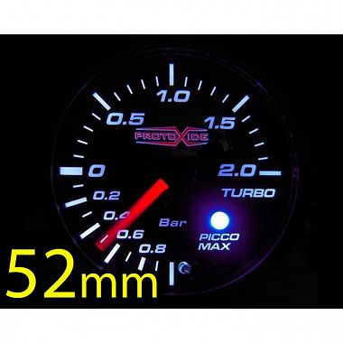 52 mm ibreli tepe basıncı ve 2 bar alarm hafızalı turbo basınç göstergesi Basınç göstergeleri Turbo, Benzin, Yağ