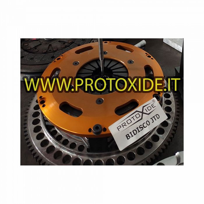 Single-mass flywheel kit with reinforced twin-disc copper clutch Fiat Grande Punto Alfa 147 Lancia 1900 2.0- 2,400 JTD 8- 16v...