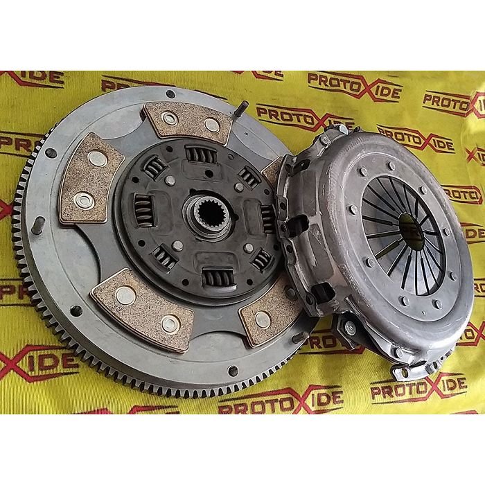 Kit Flywheel steel + copper + clutch pressure plate Fiat Punto GT Steel flywheel kit with reinforced clutch