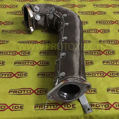 Fiat 500 Abarth exhaust downpipe heat protection jacket. Bandages and heat protection