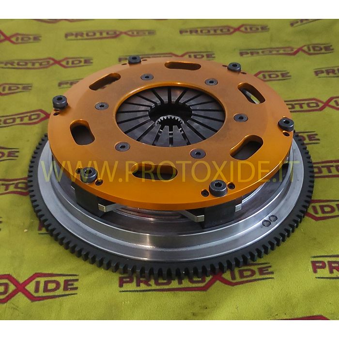 Volant moteur en acier avec embrayage en cuivre Fiat Punto GT - Uno Turbo monodisque avec plateau de pression renforcé ALLIAG...