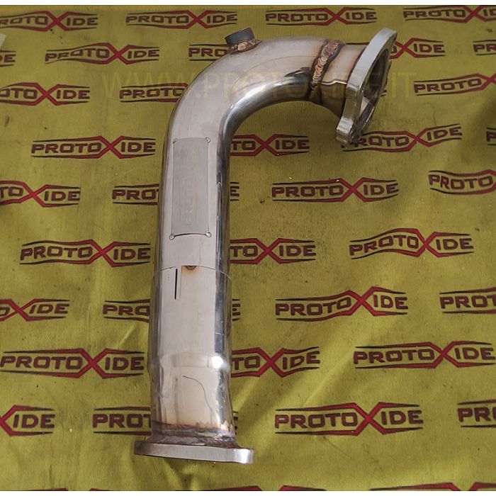 Downpipe scarico Fiat 500 Abarth - Giulietta 1400 Garrett GBC 17 - 20 - 22 maggiorato senza catalizzatore Downpipe motori tur...