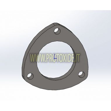 Flange de escape do silenciador triangular com furo de 56 mm Flanges para Turbo, Downpipe e Wastegate