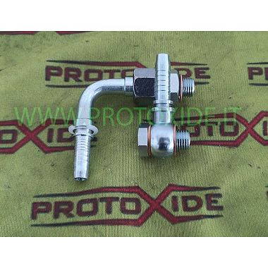 Garrett GT- GTX GT1446 Turbocharger Water Fittings 1 Straight Fitting & 1 90 Degree Hose End Fitting Oil Pipes & Fittings