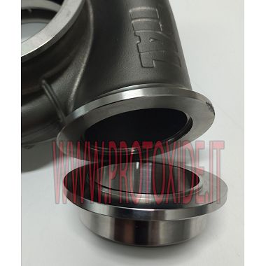 حلقة عادم ذات حافة على شكل حرف V، تمرير Tial Turbo GARRETT GTX28- GTX30- GTX35، جانب مشعب مدخل غاز العادم، الفولاذ المقاوم