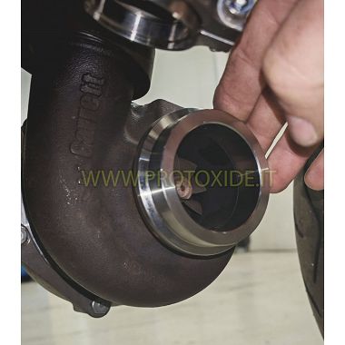 Flangia v-band anello turbocompressore Garrett GTX28 USCITA chiocciola scarico downpipe acciaio inox Flange per Turbo, Downpi...