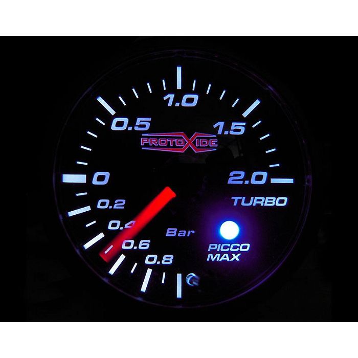 Turbo Pressure Gauge with Memory and Alarm 60mm -1 to 2 bar Turbo, Petrol, Oil Pressure Gauges