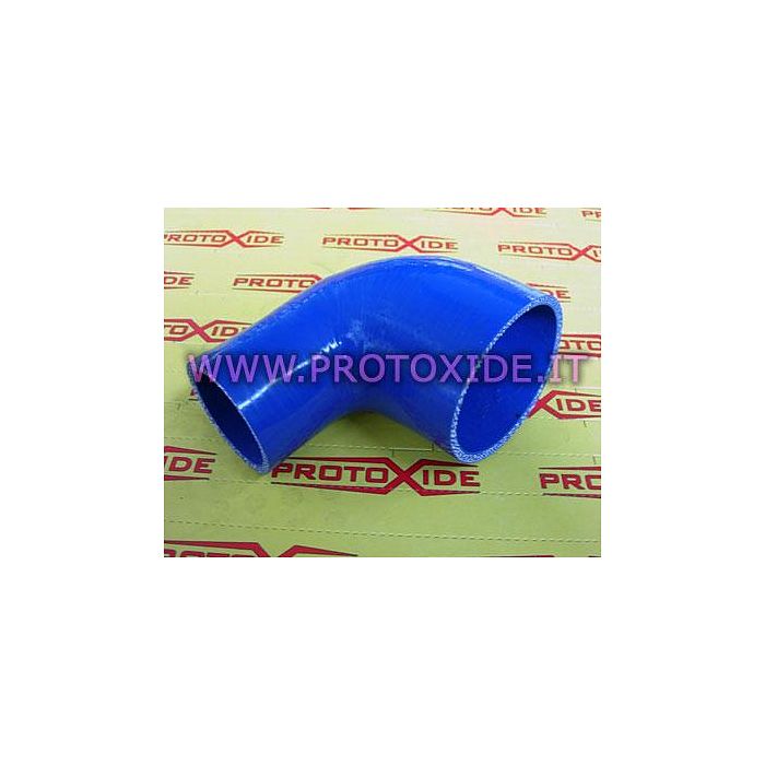 90 ° cotovelo silicone reduzido 76-60mm Silicone pequena curva reforçada