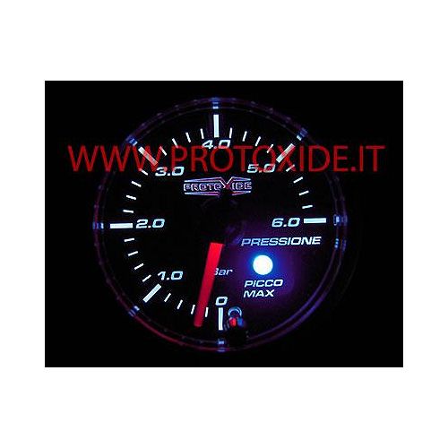 Petrol Oil Pressure Gauge 52mm with peak memory and 0-6 bar Pressure gauges Turbo, Petrol, Oil