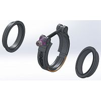 Kit V-Band anillos de escape de silenciador de 3 piezas y abrazadera